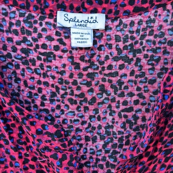 Splendid Long Sleeve Leopard Print Shirt Dress Size Large Rock Star Rocker - Picture 4 of 6